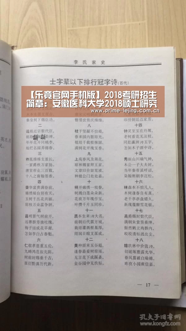 【乐竟官网手机版】2018考研招生简章:安徽医科大学2018硕士研究生招生简章出炉(图4) 乐竟体育官方